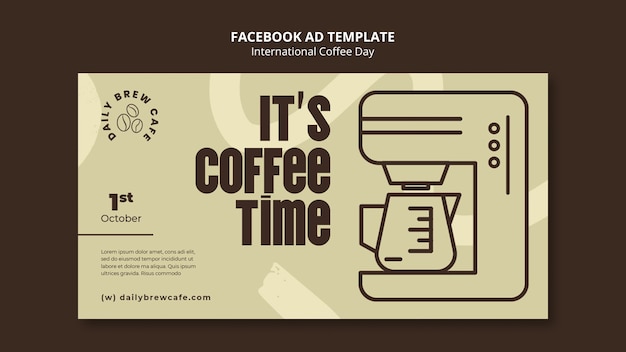 PSD grátis modelo de facebook do dia internacional do café
