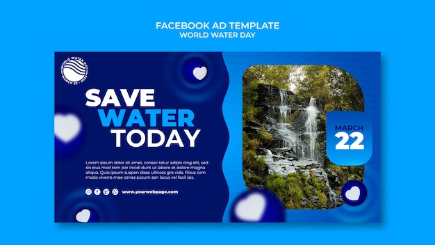 PSD grátis modelo de facebook do dia mundial da água
