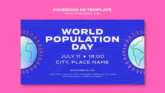PSD grátis modelo de facebook do dia mundial da população