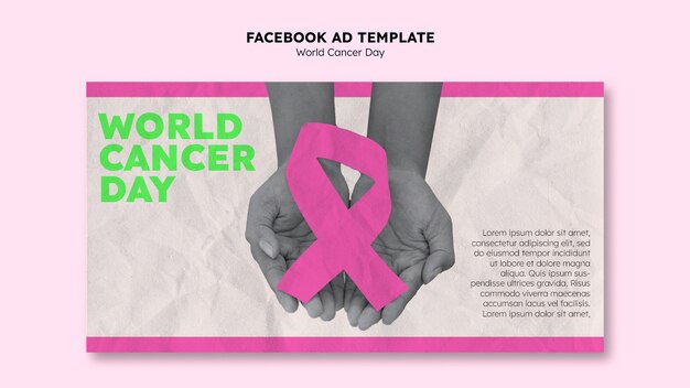 Modelo de facebook do dia mundial do câncer