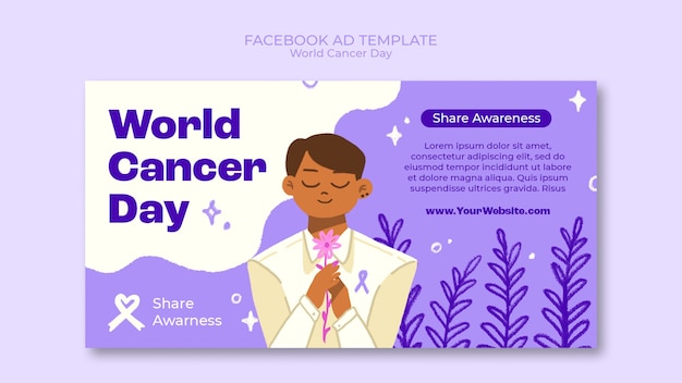 Modelo de facebook do dia mundial do câncer