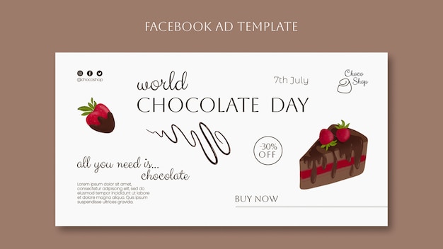 Modelo de facebook do dia mundial do chocolate