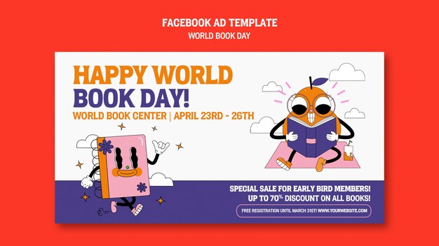 Modelo de facebook do dia mundial do livro