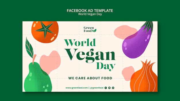 PSD grátis modelo de facebook do dia mundial do vegano