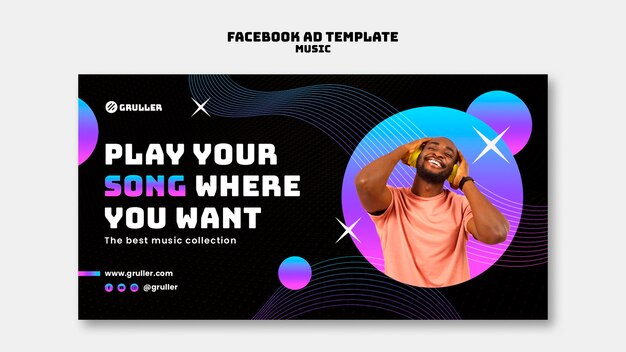Modelo de facebook do festival de música gradiente
