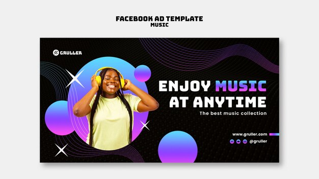 Modelo de facebook do festival de música gradiente