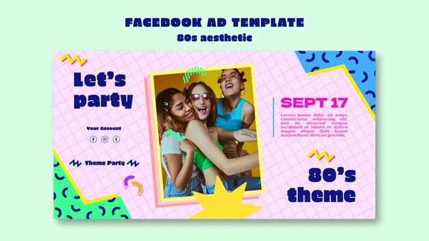 modelo de facebook estético dos anos 80