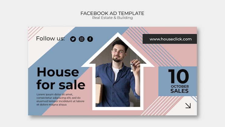 PSD grátis modelo de facebook imobiliário e de construção