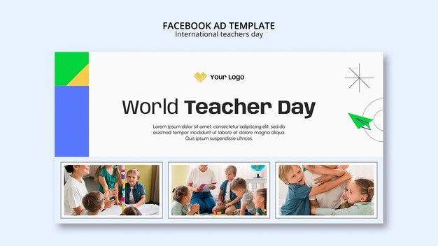 Modelo de facebook mínimo de dia internacional dos professores