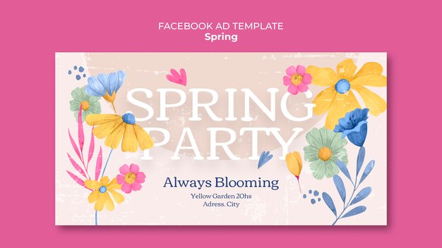 Modelo de Facebook para a celebração da primavera