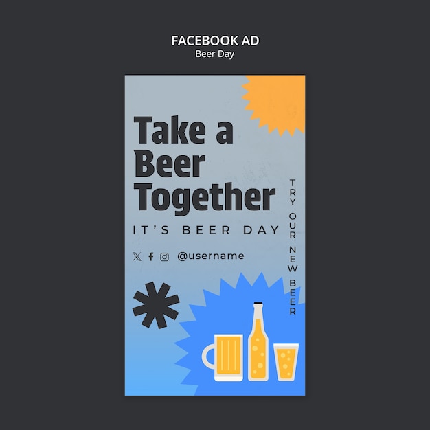 Modelo de Facebook para a celebração do dia da cerveja