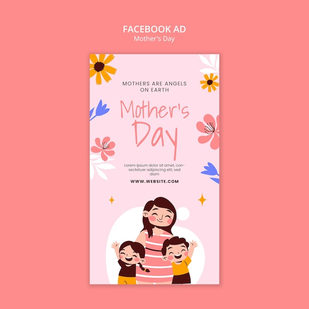 PSD grátis modelo de facebook para a celebração do dia da mãe