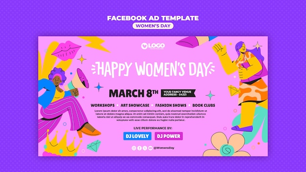 PSD grátis modelo de facebook para a celebração do dia da mulher