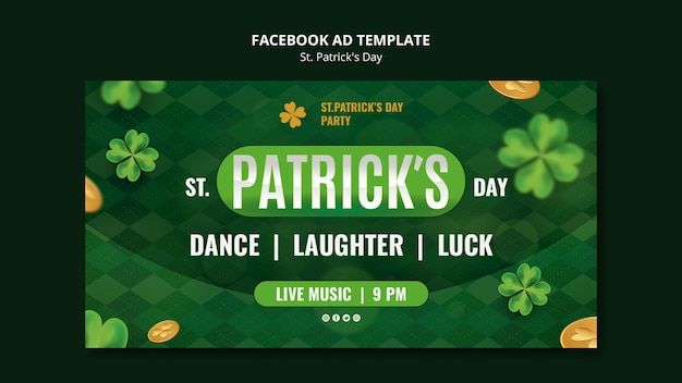 Modelo de Facebook para a celebração do Dia de São Patrício.