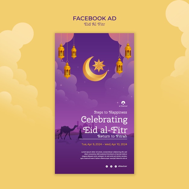 Modelo de facebook para a celebração do eid al fitr