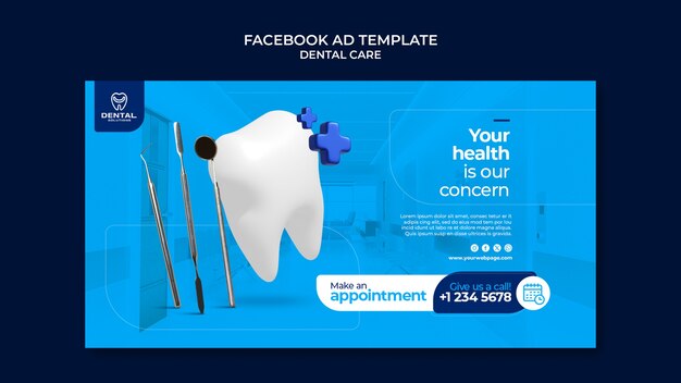 Modelo de Facebook para atendimento odontológico