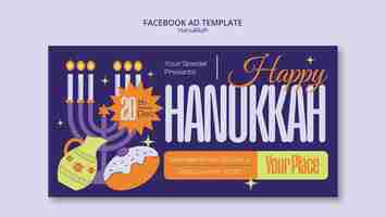 PSD grátis modelo de facebook para celebração de hanukkah