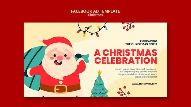 PSD grátis modelo de facebook para celebração de natal