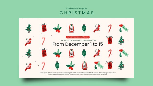 Modelo de Facebook para celebração de Natal