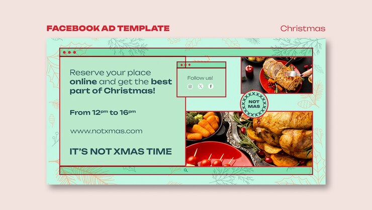 PSD grátis modelo de facebook para celebração de natal