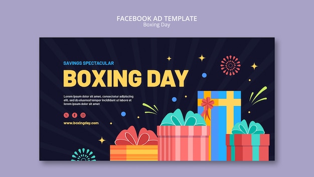 PSD grátis modelo de facebook para comemoração do boxing day