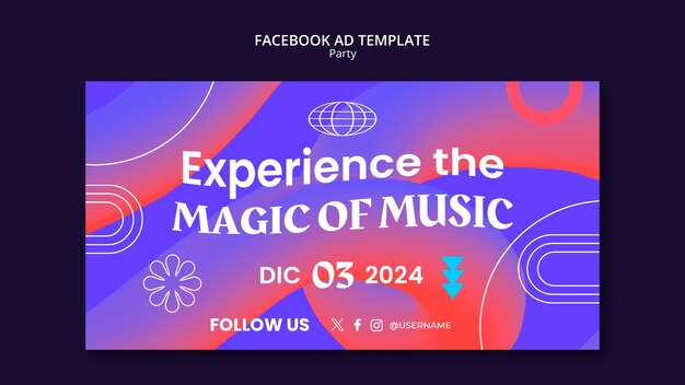 Modelo de Facebook para entretenimento de festa