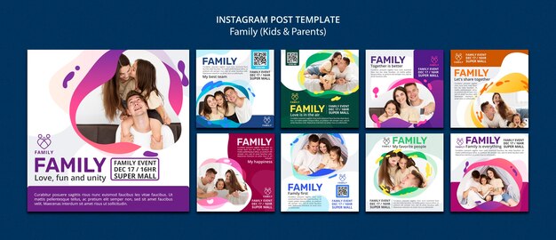 Modelo de família de design plano