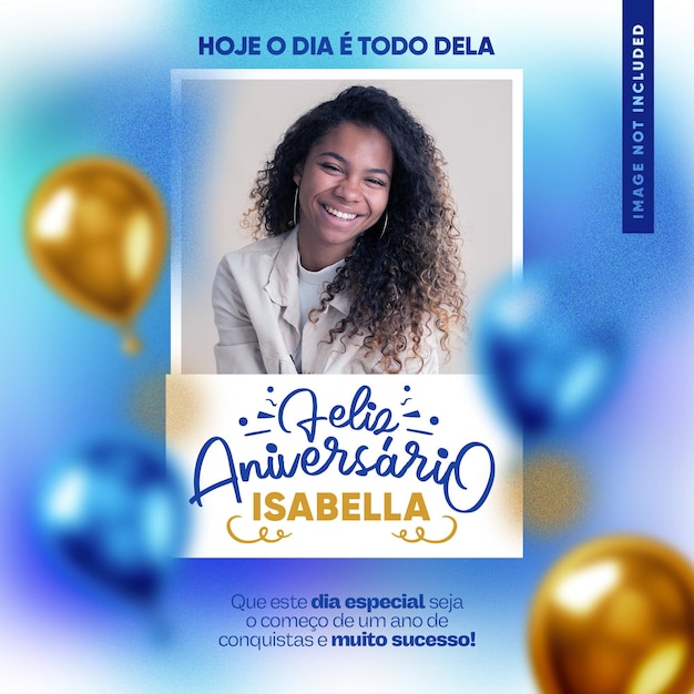 Modelo de feed de feliz aniversário em mídia social para homenagem