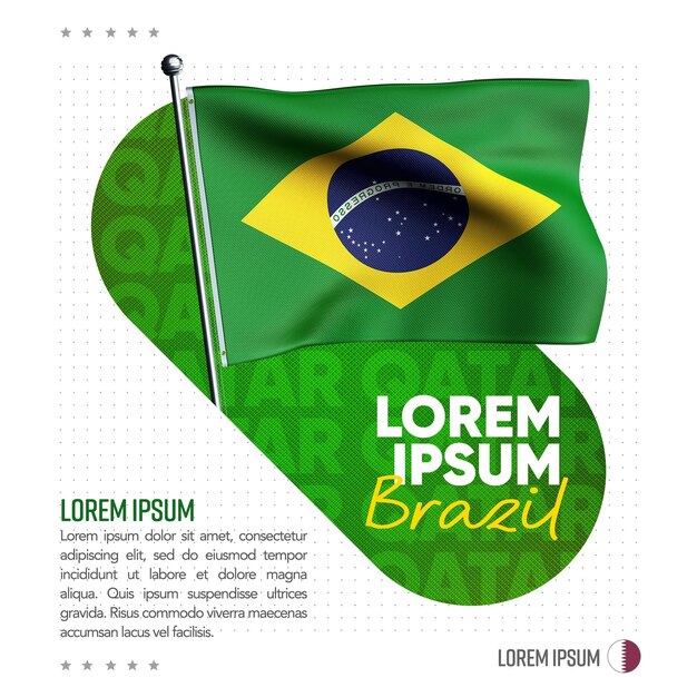 Modelo de feed de mídia social Qatar 2022 brasil
