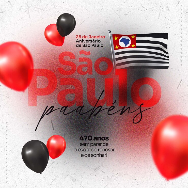 PSD grátis modelo de feed de mídia social são paulo 470o aniversário