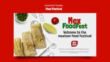PSD grátis modelo de festival de comida de design plano