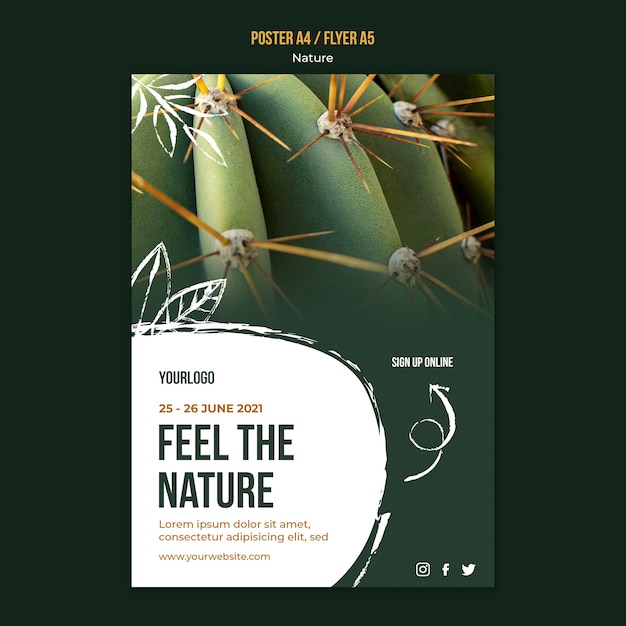 Modelo de flyer para sentir a natureza