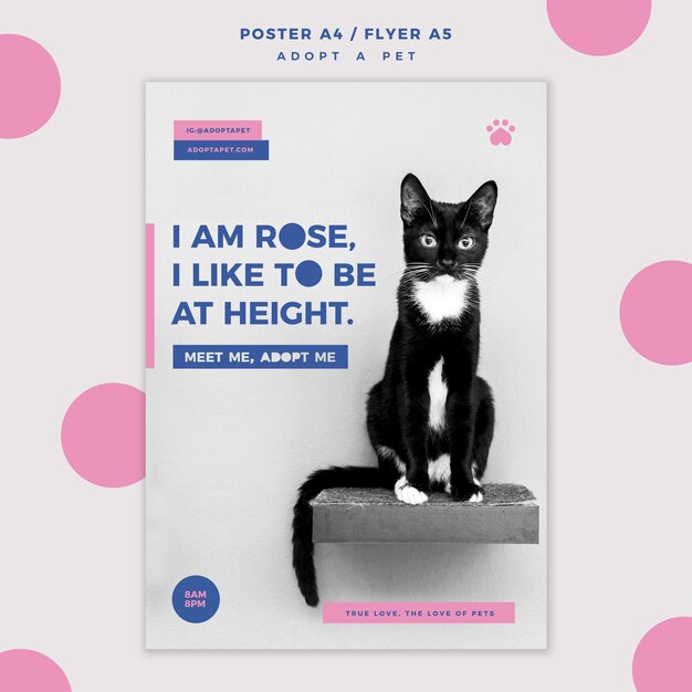 Modelo de folheto - adote um conceito de animal de estimação