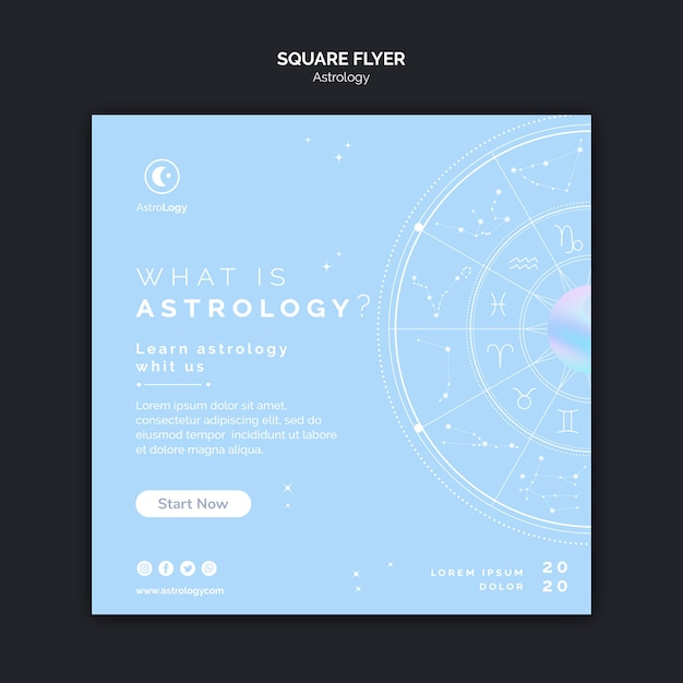 PSD grátis modelo de folheto - aprender astrologia