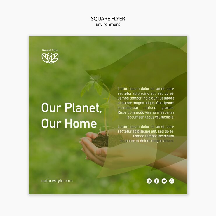 PSD grátis modelo de folheto com tema de ambiente