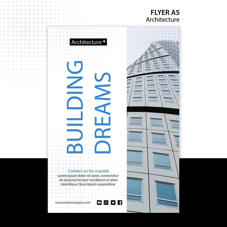 PSD grátis modelo de folheto - conceito de arquitetura