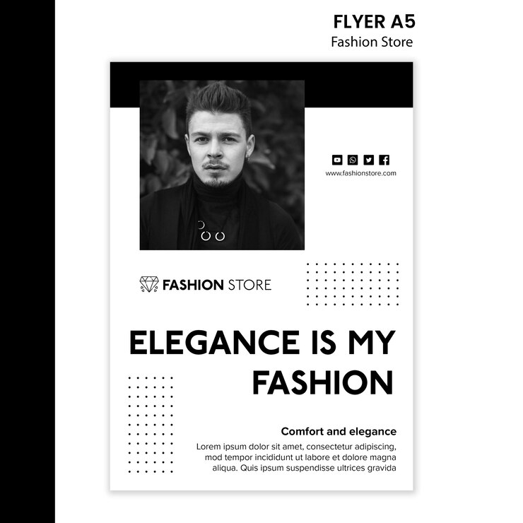 PSD grátis modelo de folheto - conceito de loja de moda