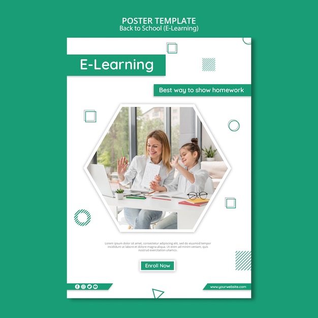 Modelo de folheto criativo e-learning