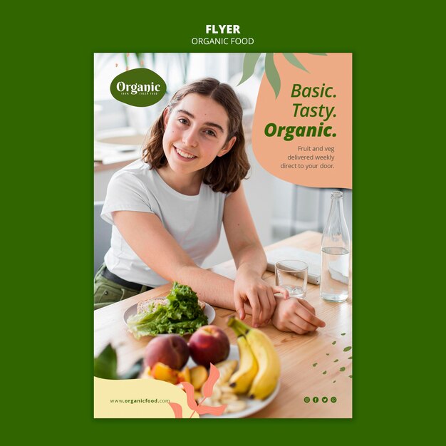 Modelo de folheto de alimentação saudável