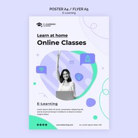 Modelo de folheto de aulas online