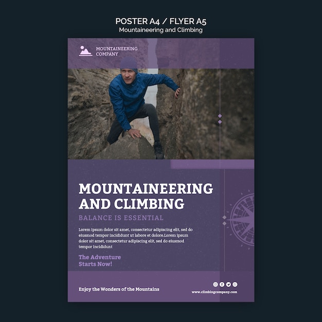 Modelo de folheto de balanço de escalada