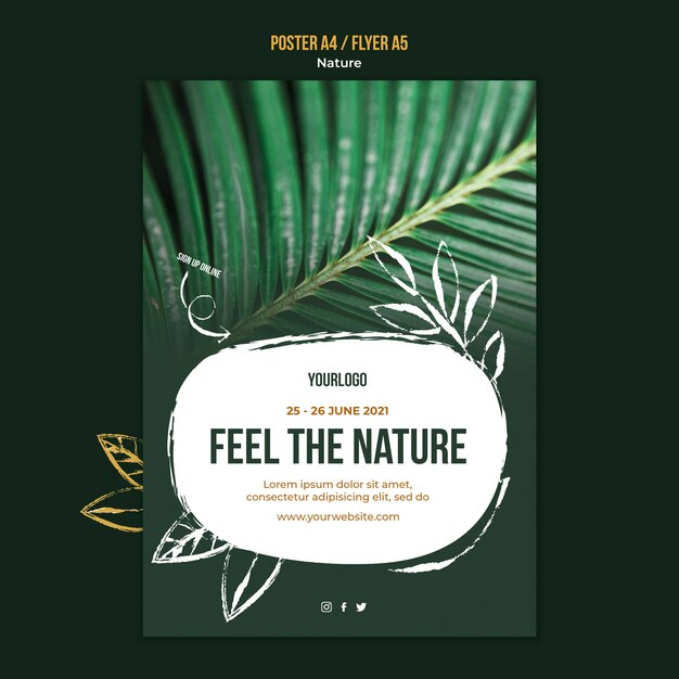 Modelo de folheto de bela vegetação