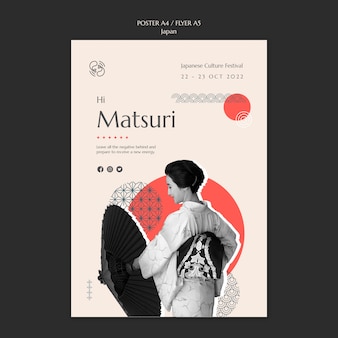 Modelo de folheto de celebração japonesa matsuri