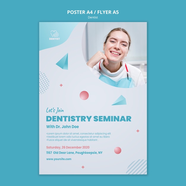 Modelo de folheto de clínica dentista