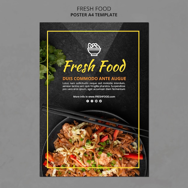 Modelo de folheto de comida fresca
