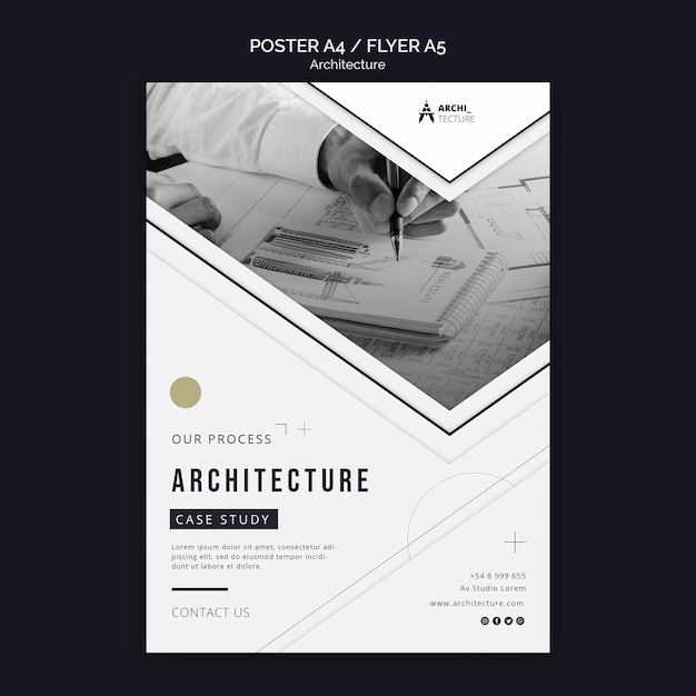 PSD grátis modelo de folheto de conceito de arquitetura