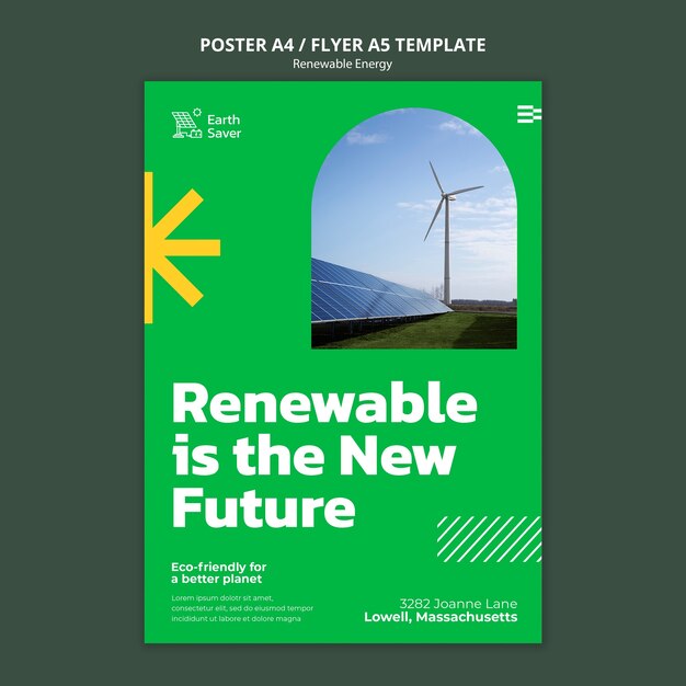 Modelo de folheto de energia renovável