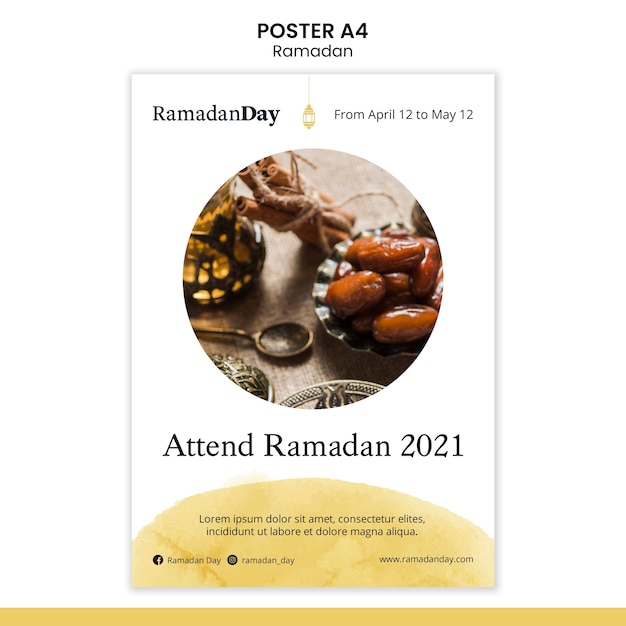 Modelo de folheto de evento de ramadã com foto