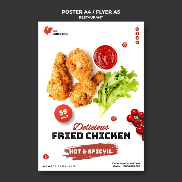 Modelo de folheto de fast food