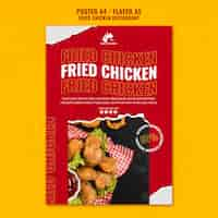 PSD grátis modelo de folheto de frango frito saboroso